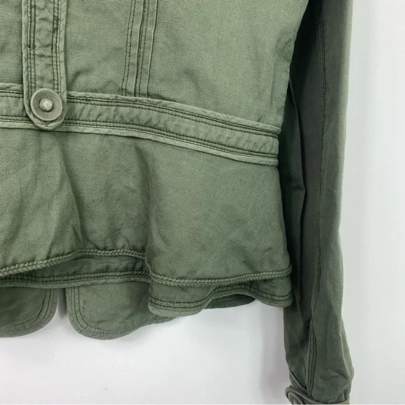 Anthropologie Elevenses military jacket olive green 10 - Picture 7 of 10